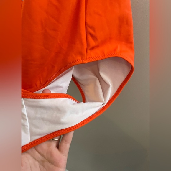 PINK Victoria Secret Bright Orange One Piece Backless Swimsuit - Picture 5 of 5